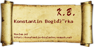 Konstantin Boglárka névjegykártya